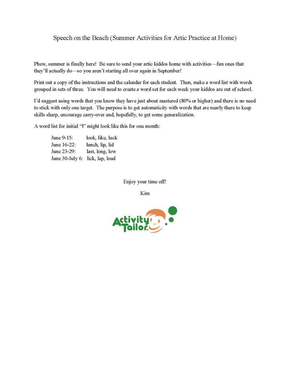 SLP Instructions Speech On The Beach SLP Instructions Speech On The Beach