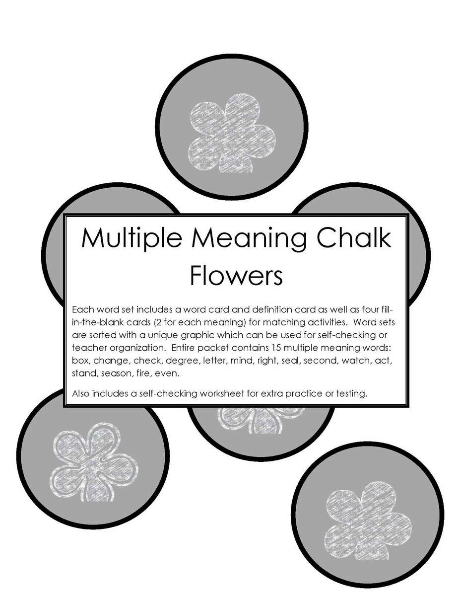 Multiple Meaning Chalk Flowers Activity Tailor