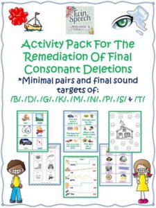 Activity pack final consonant deletion