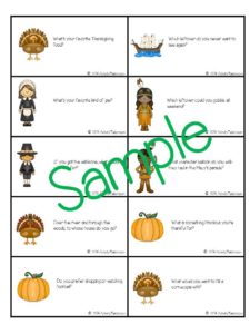 Sample Thanksgiving table topics