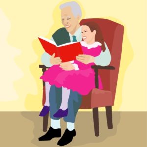 Generational Joy reading together