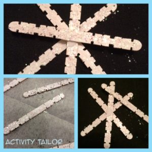 snow snowflake notched sticks