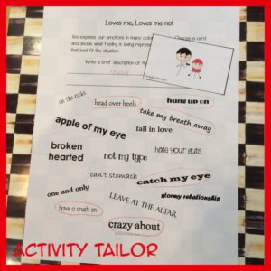 Valentine idioms worksheet completed