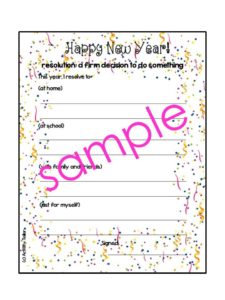 New year's freebie sample page