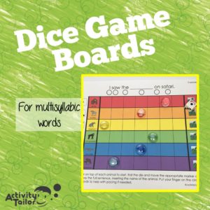 Multisyllabic Dice Game Boards cover