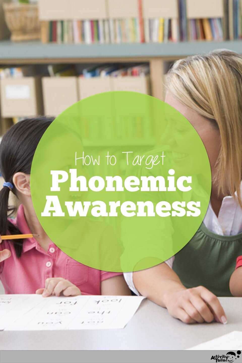 therapist working on phonemic awarenss with a school aged child