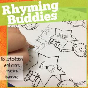 worksheet to work on rhyming