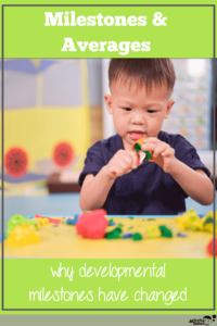 young boy playing with playdoh demonstrating averages and milestones