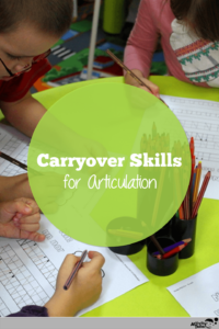 kids working on carryover of their articulation skills 