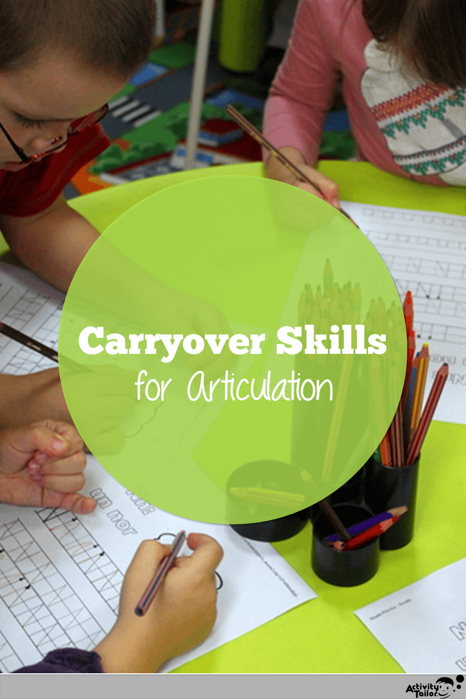 kids working on carryover of their articulation skills